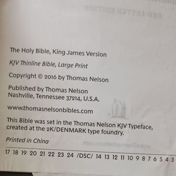 Thinline Bible Large Print Imitation Leather Red Letter Edition Thomas Nelson - Picture 4 of 16